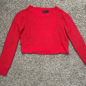 Vintage off the shoulder red knitted sweater